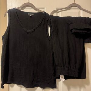 Saks Fifth Avenue Textured Black Top